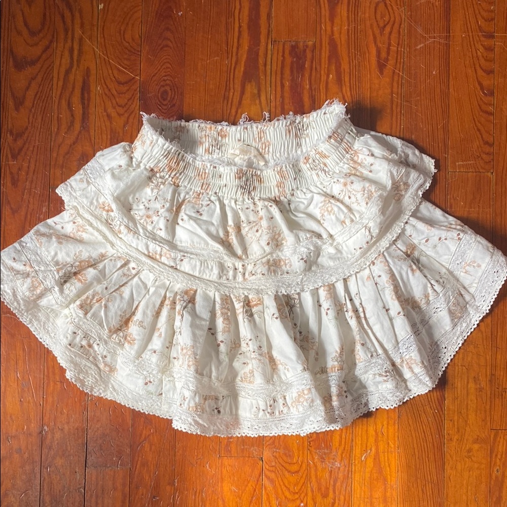 LoveShackFancy Floral Mini Skirt